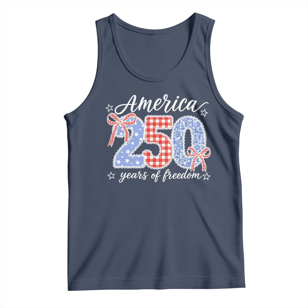 Girly America 250 Years Of Freedom Tank Top 4th of July Coquette Bow