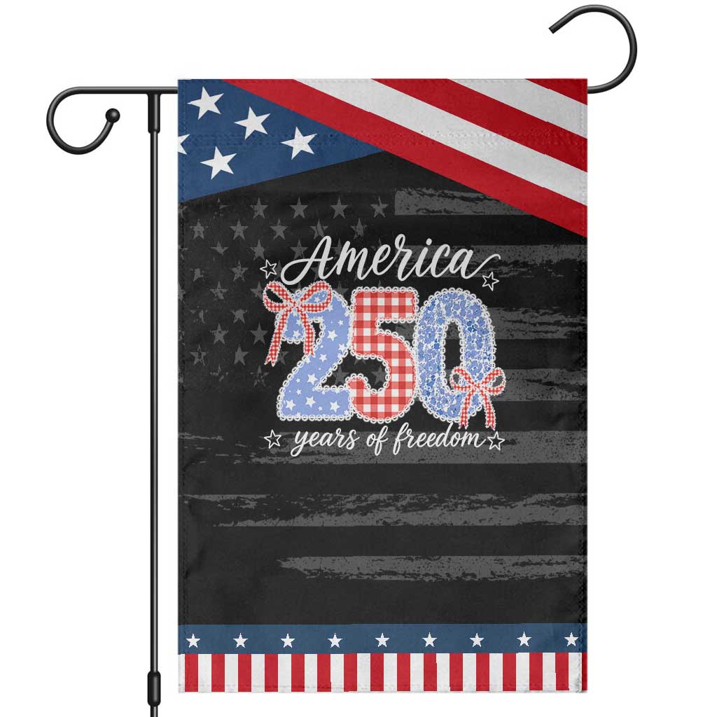 Girly America 250 Years Of Freedom Patriotic Garden Flag 4th of July Coquette Bow
