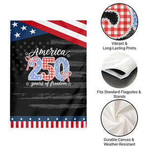 Girly America 250 Years Of Freedom Patriotic Garden Flag 4th of July Coquette Bow