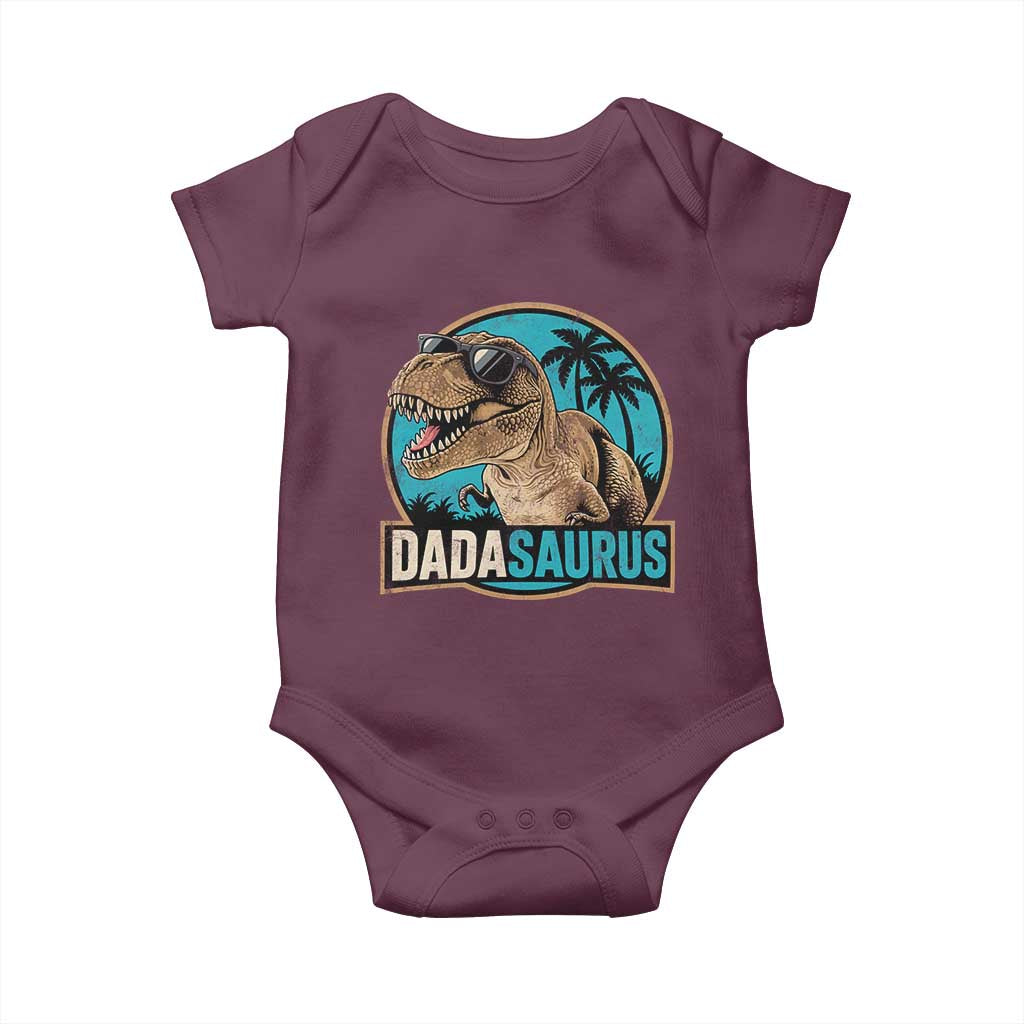 Dinosuar Dad Baby Onesie Funny Dadasaurus Fathers Day Family Matching TS11 Maroon Print Your Wear
