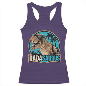 Dinosuar Dad Racerback Tank Top Funny Dadasaurus Fathers Day Family Matching TS11 Purple Print Your Wear