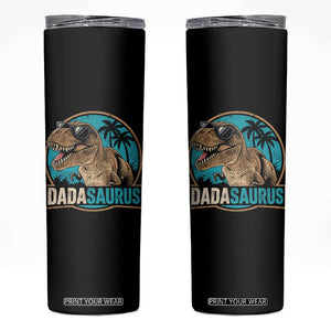 Dinosuar Dad Skinny Tumbler Funny Dadasaurus Fathers Day Family Matching TS11 Black Print Your Wear