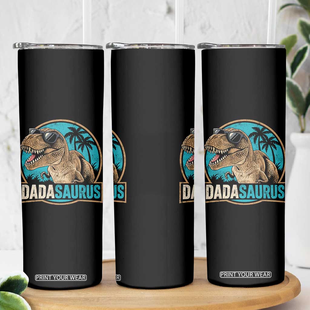 Dinosuar Dad Skinny Tumbler Funny Dadasaurus Fathers Day Family Matching TS11 Print Your Wear