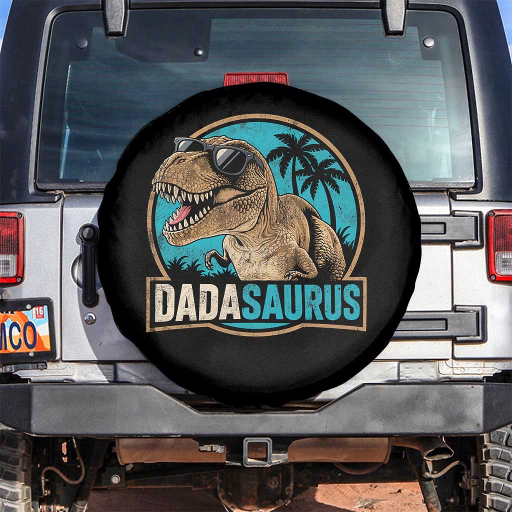Dinosuar Dad Spare Tire Cover Funny Dadasaurus Fathers Day Family Matching TS11 No hole Black Print Your Wear
