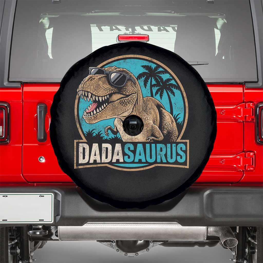 Dinosuar Dad Spare Tire Cover Funny Dadasaurus Fathers Day Family Matching TS11 Black Print Your Wear