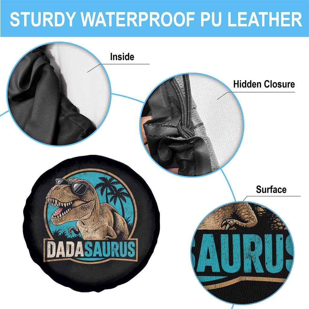 Dinosuar Dad Spare Tire Cover Funny Dadasaurus Fathers Day Family Matching TS11 Print Your Wear