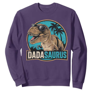 Dinosuar Dad Sweatshirt Funny Dadasaurus Fathers Day Family Matching TS11 Purple Print Your Wear