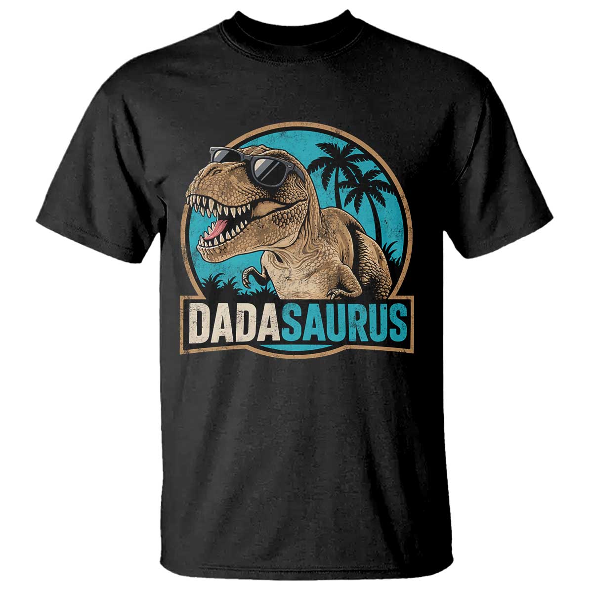 Dinosuar Dad T Shirt Funny Dadasaurus Fathers Day Family Matching TS11 Black Print Your Wear