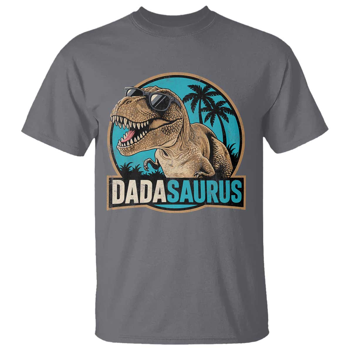 Dinosuar Dad T Shirt Funny Dadasaurus Fathers Day Family Matching TS11 Charcoal Print Your Wear