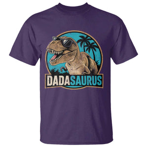 Dinosuar Dad T Shirt Funny Dadasaurus Fathers Day Family Matching TS11 Purple Print Your Wear