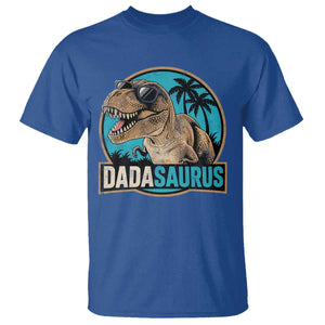 Dinosuar Dad T Shirt Funny Dadasaurus Fathers Day Family Matching TS11 Royal Blue Print Your Wear
