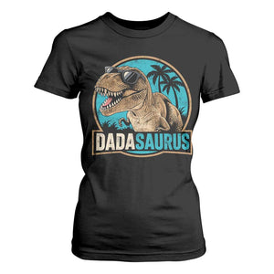 Dinosuar Dad T Shirt For Women Funny Dadasaurus Fathers Day Family Matching TS11 Black Print Your Wear