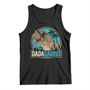 Dinosuar Dad Tank Top Funny Dadasaurus Fathers Day Family Matching TS11 Black Print Your Wear