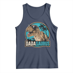Dinosuar Dad Tank Top Funny Dadasaurus Fathers Day Family Matching TS11 Navy Print Your Wear