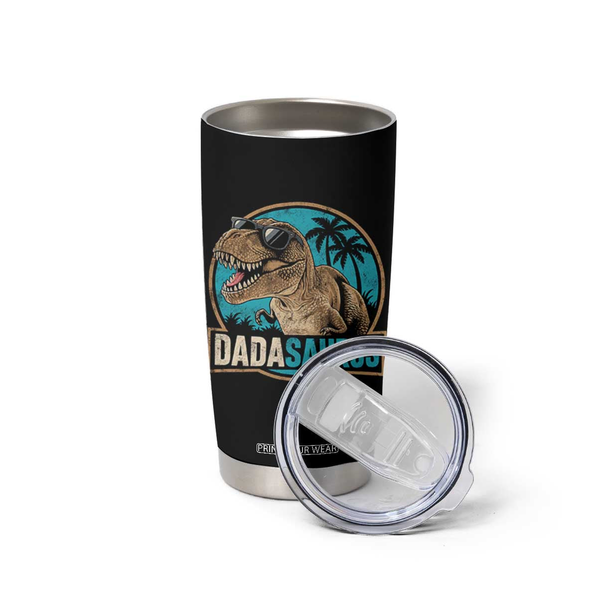 Dinosuar Dad Tumbler Cup Funny Dadasaurus Fathers Day Family Matching TS11 Print Your Wear