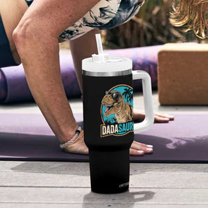 Dinosuar Dad Tumbler With Handle Funny Dadasaurus Fathers Day Family Matching TS11 Print Your Wear