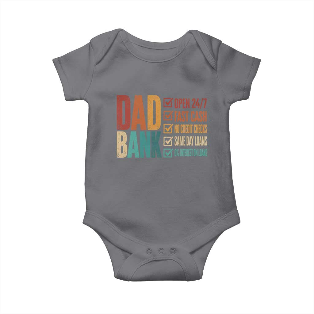 Dad Bank Baby Onesie Open 24 7 Fast Cash Funny Father's Day Gifts TS11 Charcoal Print Your Wear