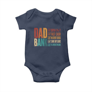 Dad Bank Baby Onesie Open 24 7 Fast Cash Funny Father's Day Gifts TS11 Navy Print Your Wear