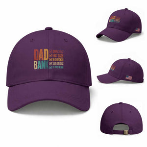Dad Bank Baseball Cap Open 24 7 Fast Cash Funny Father's Day Gifts TS11 Baseball Cap Universal Fit Purple Print Your Wear