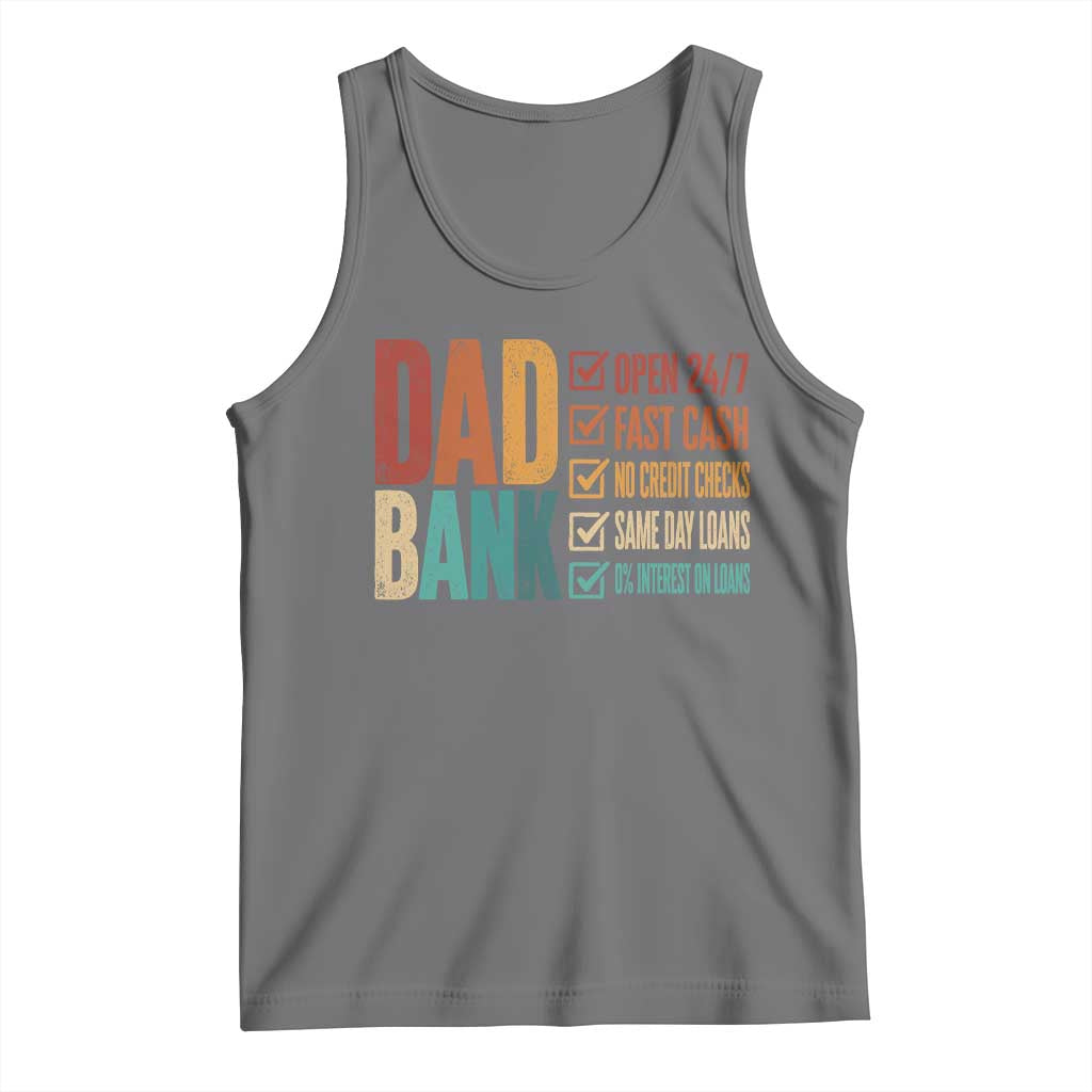 Dad Bank Tank Top Open 24 7 Fast Cash Funny Father's Day Gifts TS11 Black Heather Print Your Wear