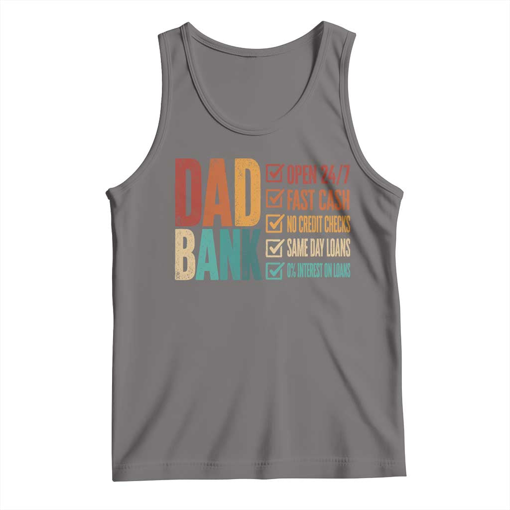 Dad Bank Tank Top Open 24 7 Fast Cash Funny Father's Day Gifts TS11 Deep Heather Print Your Wear