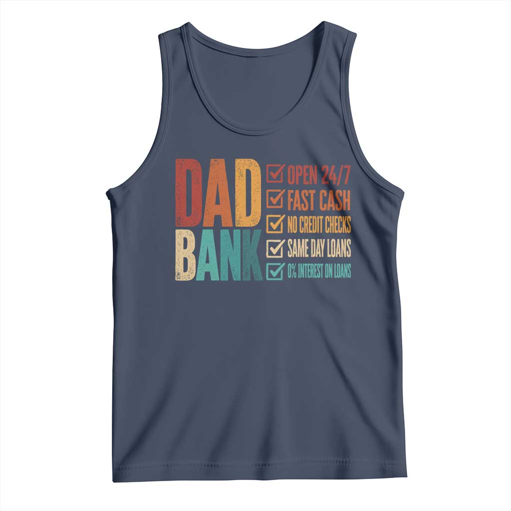Dad Bank Tank Top Open 24 7 Fast Cash Funny Father's Day Gifts TS11 Navy Print Your Wear