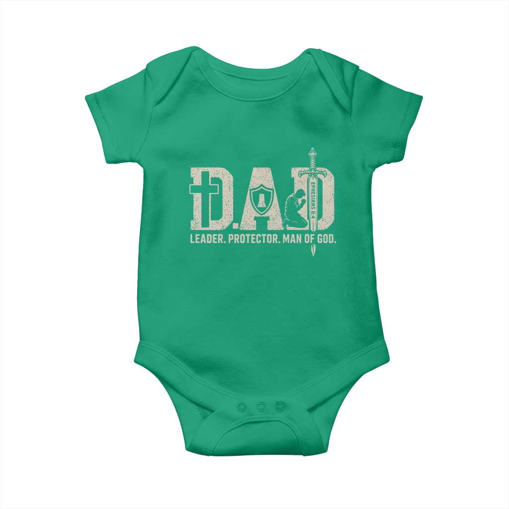 Christian Dad Baby Onesie Father Leader Protector Man Of God TS11 Irish Green Print Your Wear