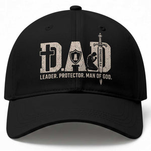 Christian Dad Baseball Cap Father Leader Protector Man Of God TS11 Print Your Wear