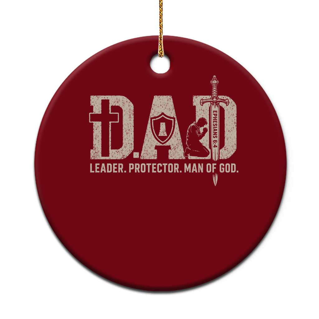 Christian Dad Ceramic Ornament Father Leader Protector Man Of God TS11 1pc Red Print Your Wear