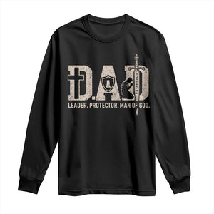 Christian Dad Long Sleeve Shirt Father Leader Protector Man Of God TS11 Black Print Your Wear
