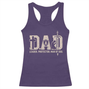 Christian Dad Racerback Tank Top Father Leader Protector Man Of God TS11 Purple Print Your Wear
