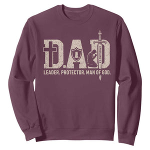 Christian Dad Sweatshirt Father Leader Protector Man Of God TS11 Maroon Print Your Wear