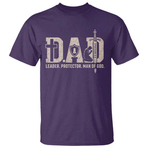 Christian Dad T Shirt Father Leader Protector Man Of God TS11 Purple Print Your Wear