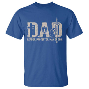 Christian Dad T Shirt Father Leader Protector Man Of God TS11 Royal Blue Print Your Wear