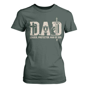Christian Dad T Shirt For Women Father Leader Protector Man Of God TS11 Dark Forest Green Print Your Wear