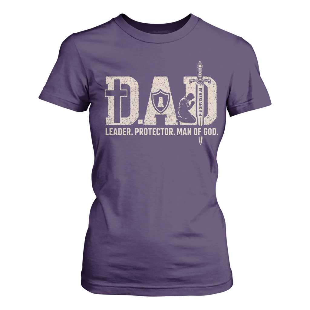 Christian Dad T Shirt For Women Father Leader Protector Man Of God TS11 Purple Print Your Wear