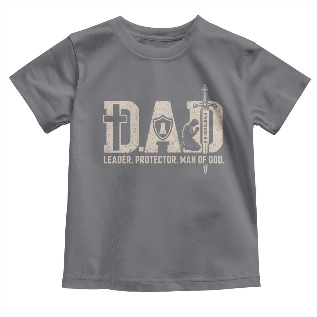 Christian Dad Toddler T Shirt Father Leader Protector Man Of God TS11 Charcoal Print Your Wear