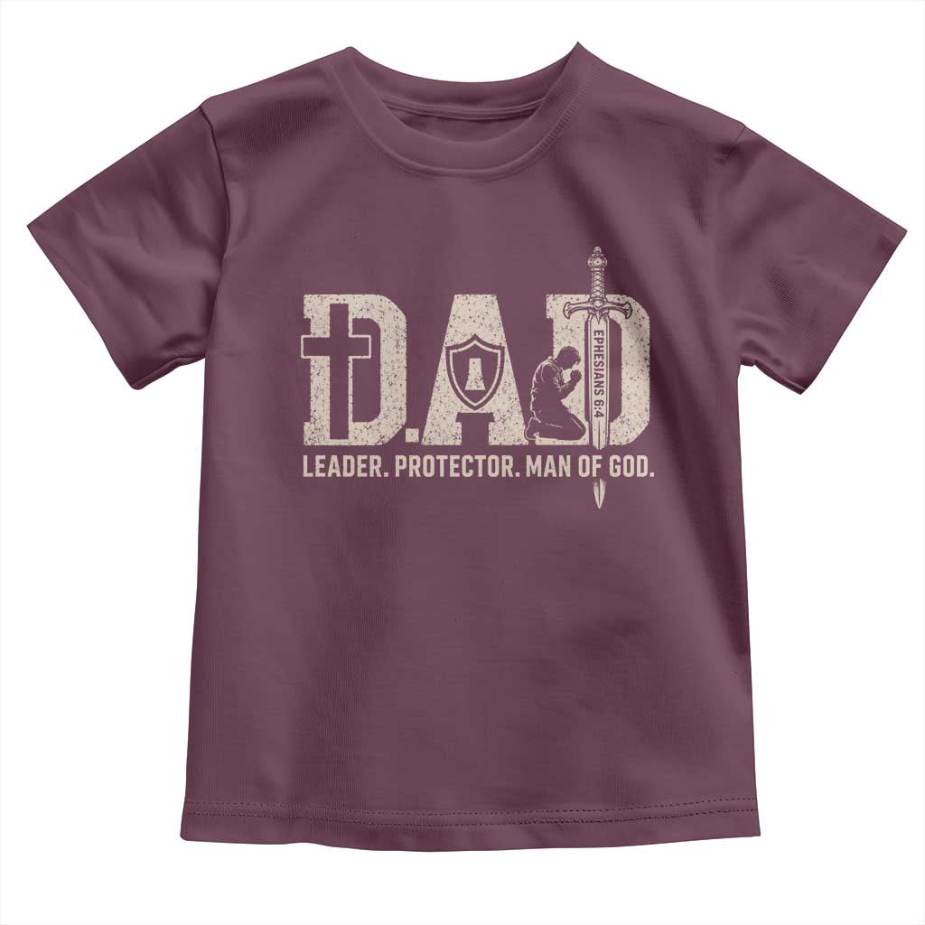Christian Dad Toddler T Shirt Father Leader Protector Man Of God TS11 Maroon Print Your Wear