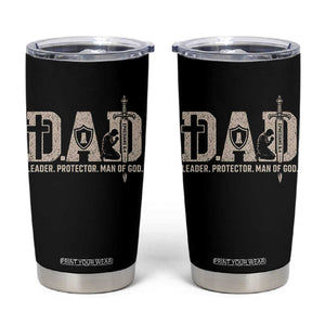 Christian Dad Tumbler Cup Father Leader Protector Man Of God TS11 Black Print Your Wear