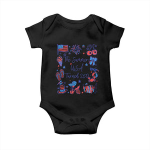 The Summer USA Turned 250 1776 2026 4th of July Baby Onesie TS11 Black Print Your Wear
