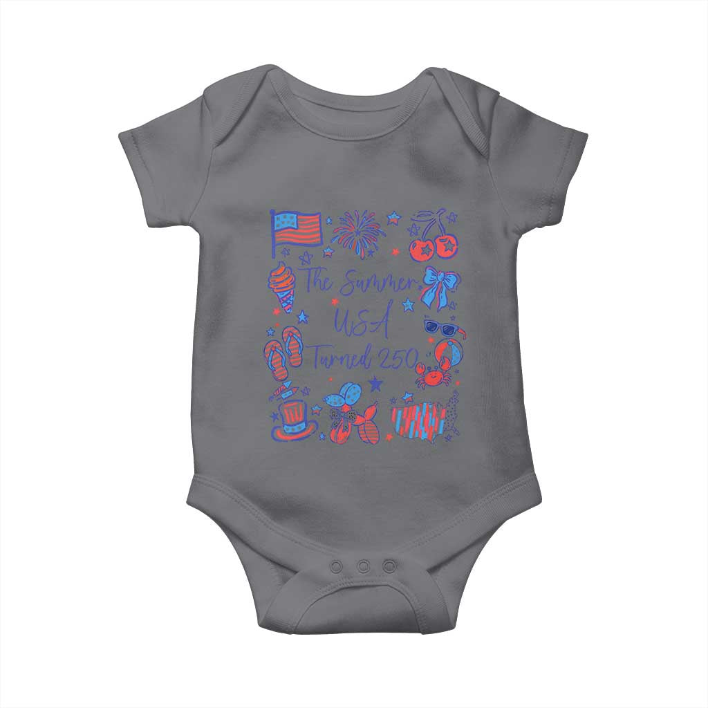 The Summer USA Turned 250 1776 2026 4th of July Baby Onesie TS11 Charcoal Print Your Wear