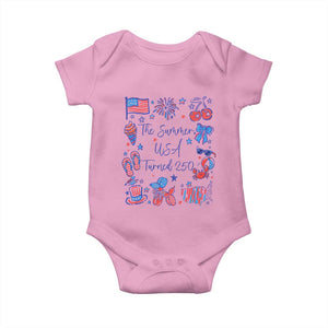 The Summer USA Turned 250 1776 2026 4th of July Baby Onesie TS11 Light Pink Print Your Wear