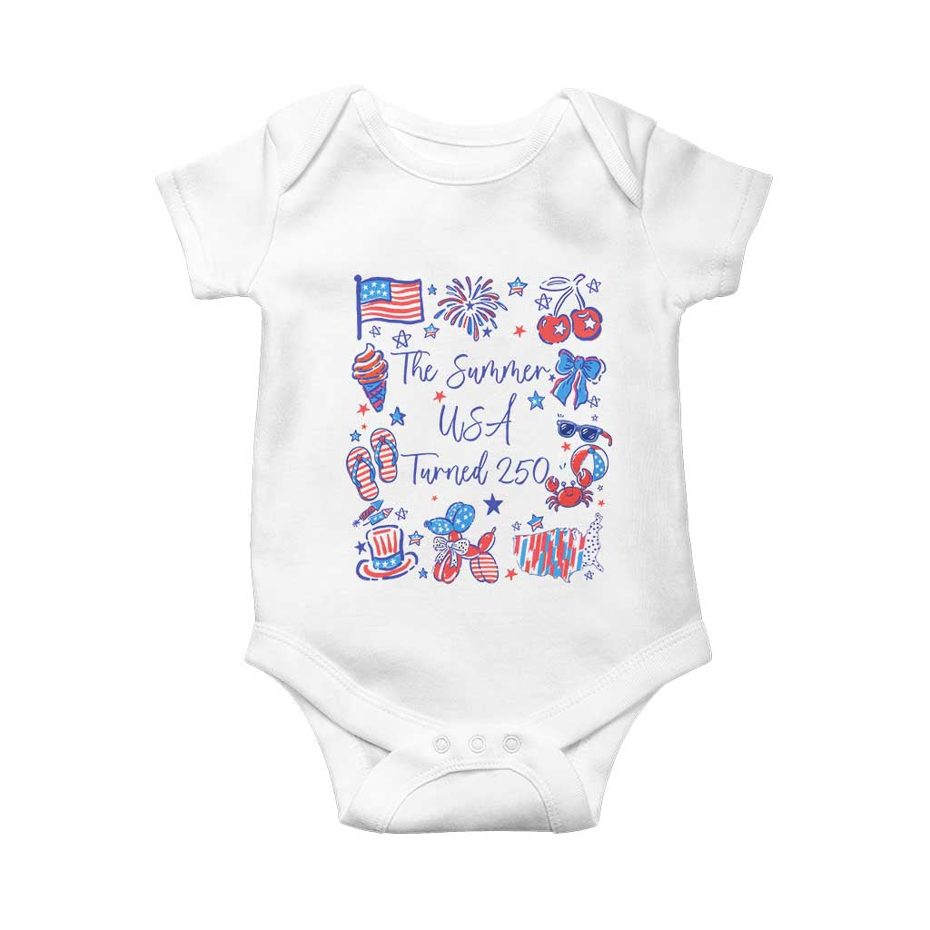The Summer USA Turned 250 1776 2026 4th of July Baby Onesie TS11 White Print Your Wear