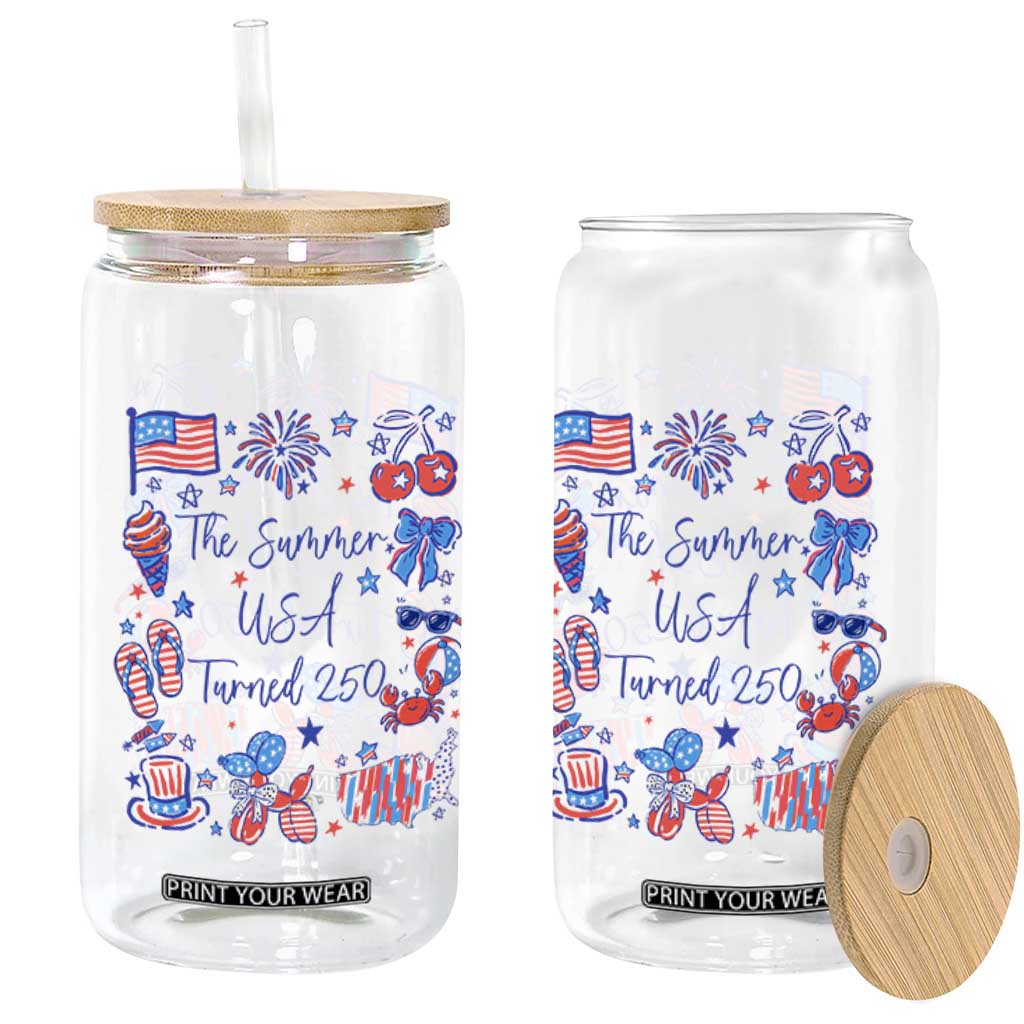 The Summer USA Turned 250 1776 2026 4th of July Glass Can TS11 Print Your Wear