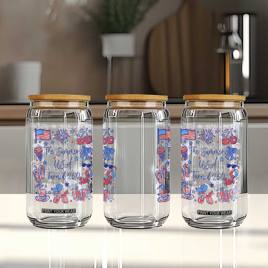 The Summer USA Turned 250 1776 2026 4th of July Glass Can TS11 Print Your Wear