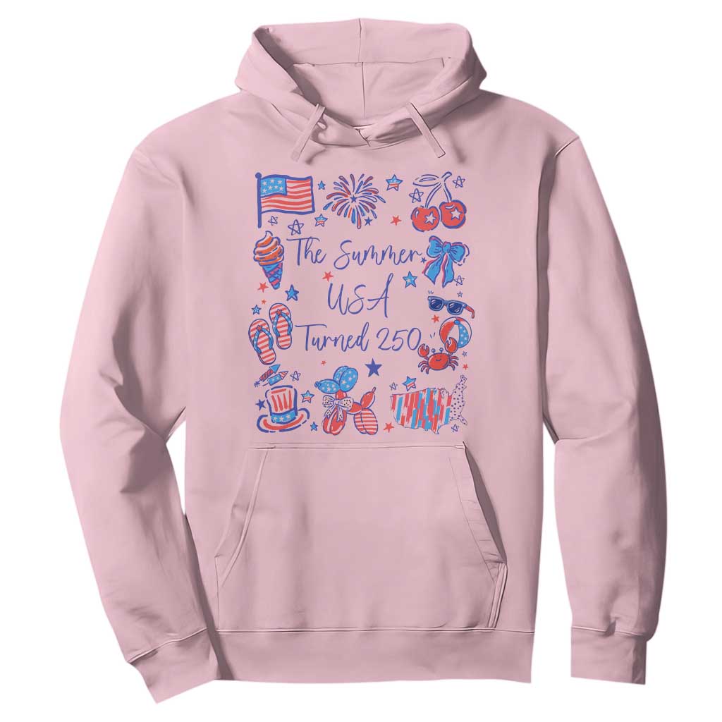 The Summer USA Turned 250 1776 2026 4th of July Hoodie TS11 Light Pink Print Your Wear