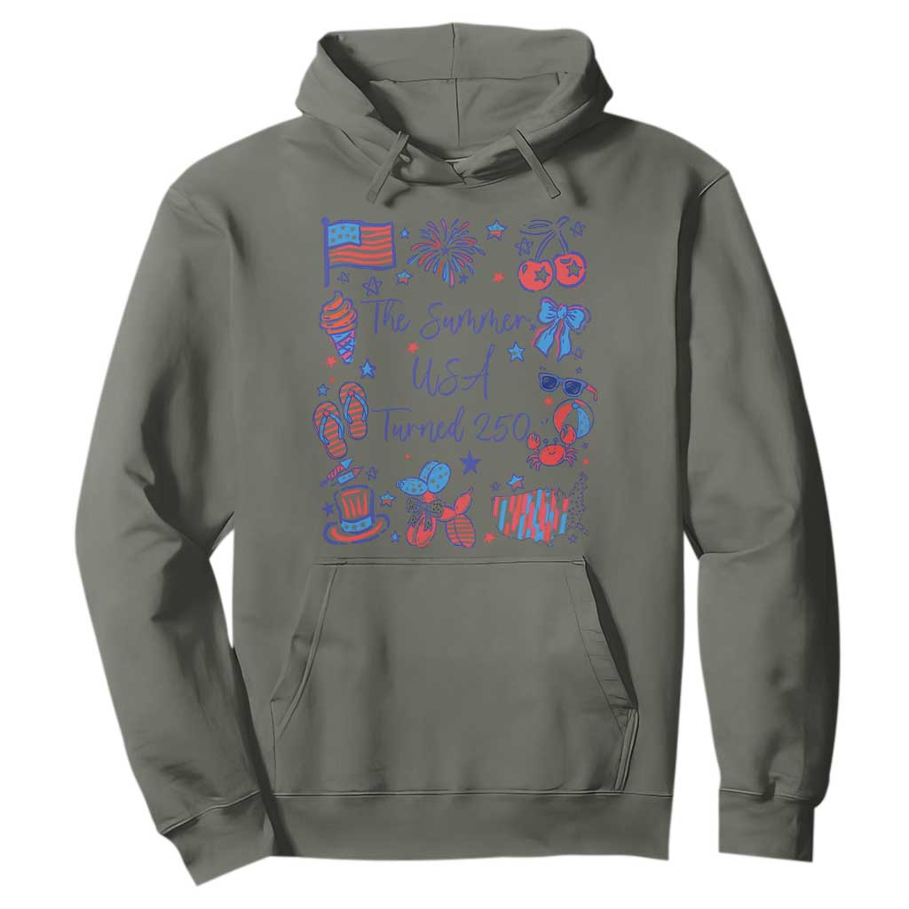The Summer USA Turned 250 1776 2026 4th of July Hoodie TS11 Military Green Print Your Wear