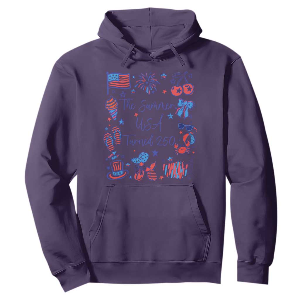 The Summer USA Turned 250 1776 2026 4th of July Hoodie TS11 Purple Print Your Wear