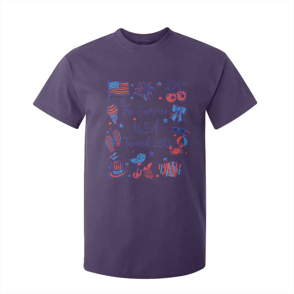 The Summer USA Turned 250 1776 2026 4th of July T Shirt For Kid TS11 Purple Print Your Wear
