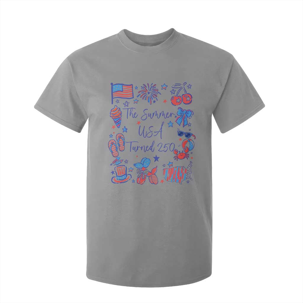 The Summer USA Turned 250 1776 2026 4th of July T Shirt For Kid TS11 Sport Gray Print Your Wear